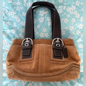 Coach SOHO brown suede with dark brown handles Y2K